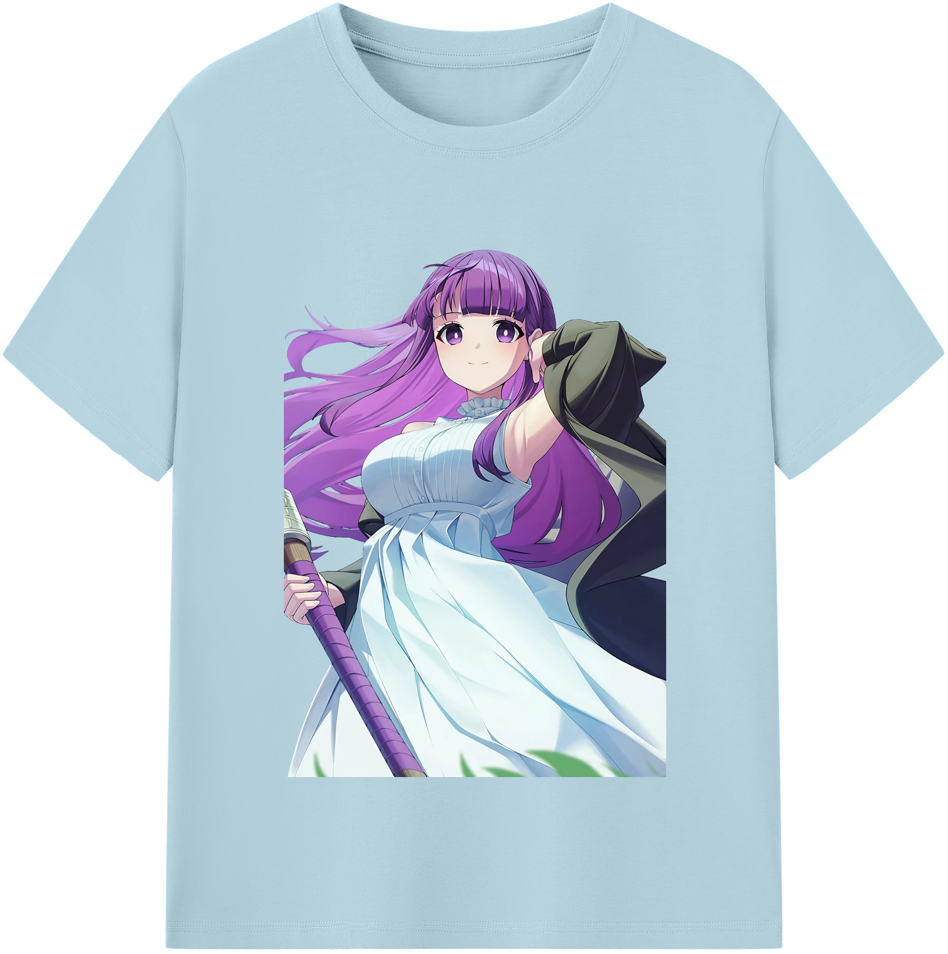 （画像用） 葬送のフリーレン Frieren 綿100％半袖Tシャツ（フロントプリント）